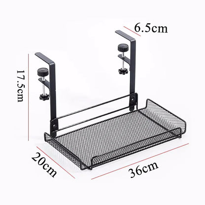Under Desk Cable Management Tray – No Drill Steel Wire Organizer Rack, Desk Cable Storage Shelf for Clean Office & Home Setup