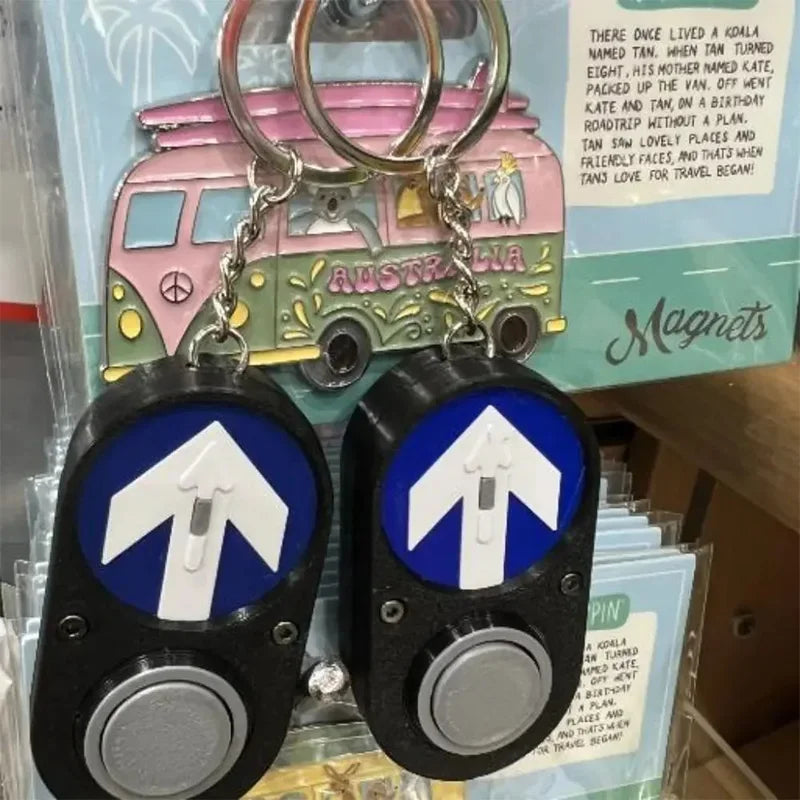 Australian Traffic Light Button Key Holder – Handheld Sound Press Commemorative Funny Keychain Accessory