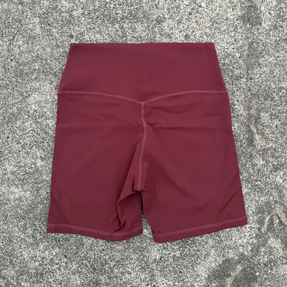 Women’s Solid Color Yoga Shorts – Compression Sport Leggings, Sweat-Wicking Training & Cycling Shorts with Pocket
