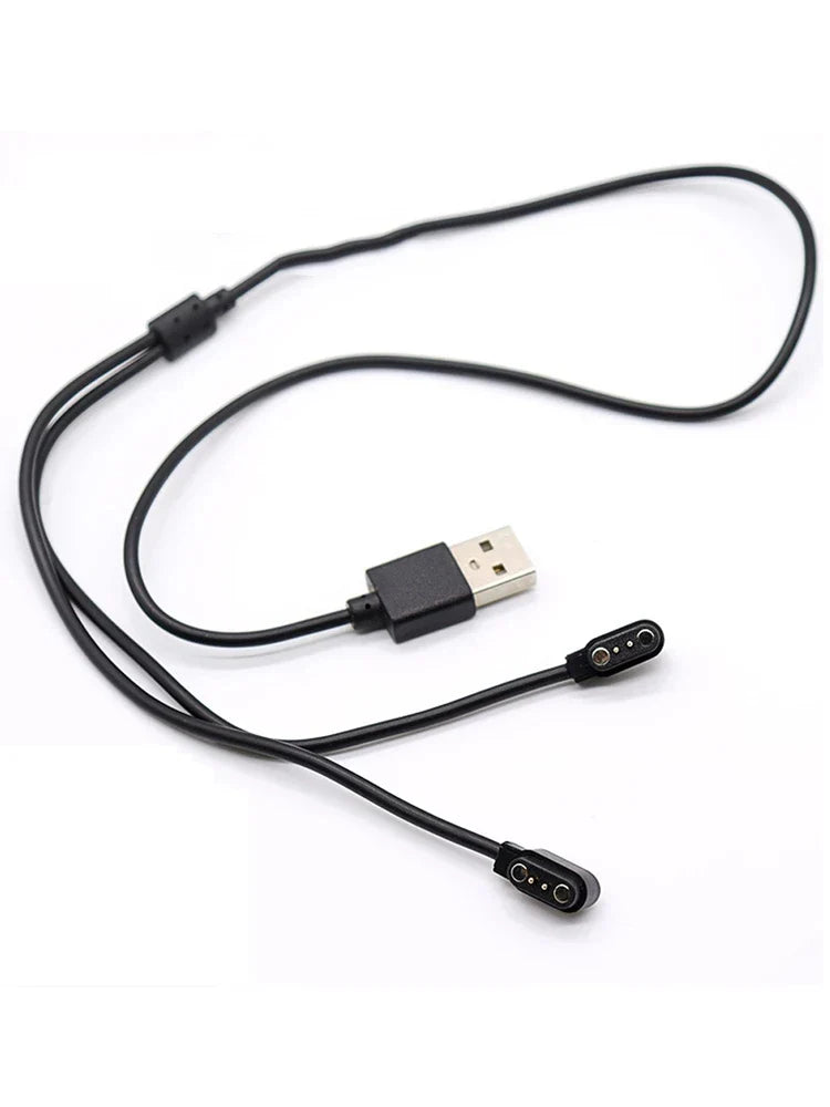 2-Pin Magnetic Pogo Pin USB Charging Cable – Smart Watch Charger for Kids Models Q750S, T88, A20, A20S, TD05 & V6G, USB 2.0 Magnetic Power Cord