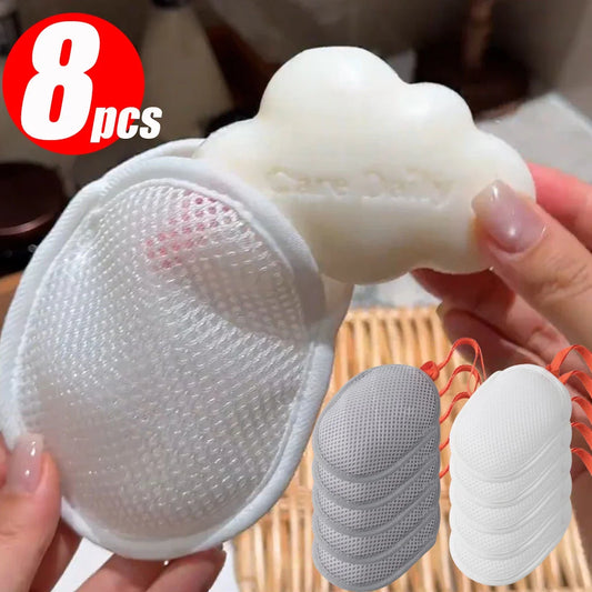 Foaming Soap Net Bags - 1-8 Piece Mesh Bath Exfoliating Pouch & Bubble Maker