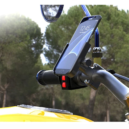 VIKEFON Aluminum Alloy Motorcycle & Bicycle Phone Holder – 4-7 inch Smartphone GPS Handlebar Mount