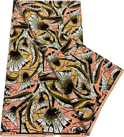 African Real Wax Print Fabric - 6 Yards 100% Cotton Ghana Ankara Loincloth Material