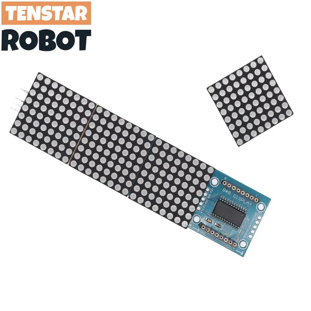 MAX7219 Dot Matrix Module – 4-in-1 Microcontroller Display with 5P Line, Red/Green