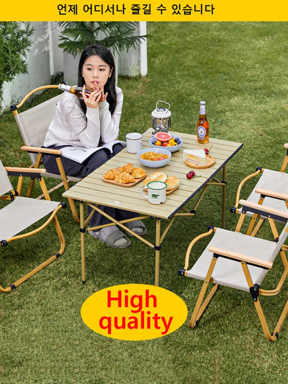 Camping Folding Table & Chair Set – Lightweight, Stable, Easy to Install Outdoor Table for Camping