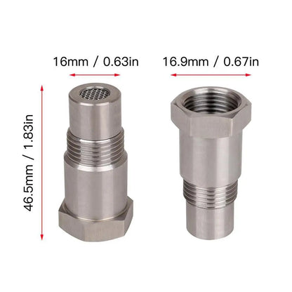 Universal Extension Filter Oxygen O2 Sensor Connector – Steel Thread Adapter Extender Spacer, 1.5 Stainless L0L3