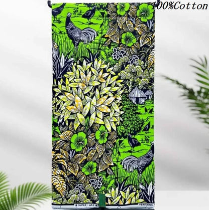 African Ankara Wax Print Fabric - 100% Cotton Batik Material for Sewing & Wholesale 6 Yards