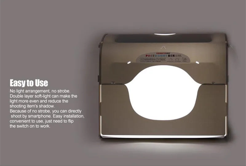 SANOTO LED Photograph Lightbox – Dimmable Photo Studio Softbox for Manicure & Tabletop Shooting