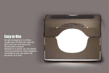 SANOTO LED Photograph Lightbox – Dimmable Photo Studio Softbox for Manicure & Tabletop Shooting