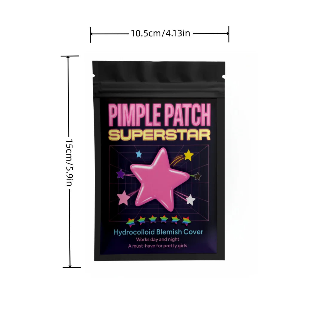 480PCS Multi-Color Star Acne Patches – Ultra-Thin Facial Concealer & Pimple Care Stickers
