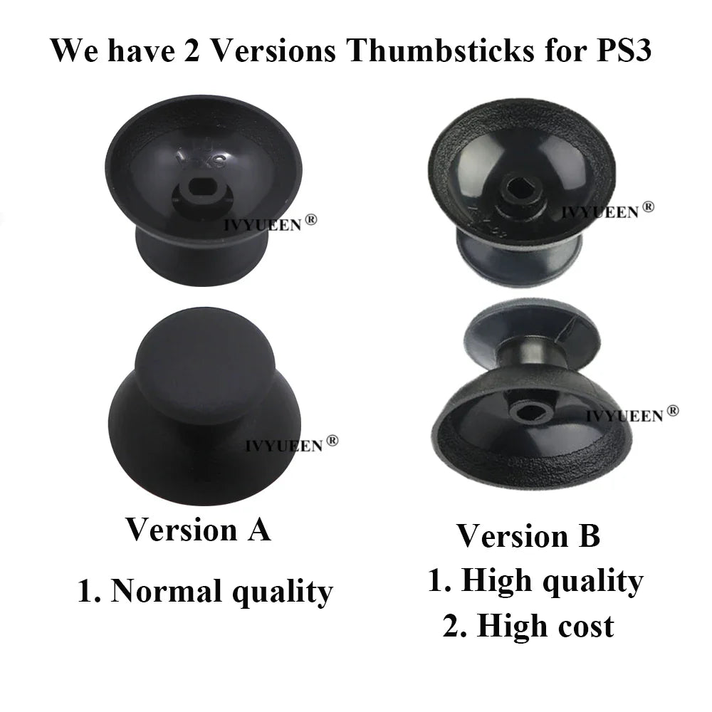 IVYUEEN 100PCS Black Analog Stick Caps – Thumb Grip Covers for PS5, PS4, PS3 & Xbox Controllers