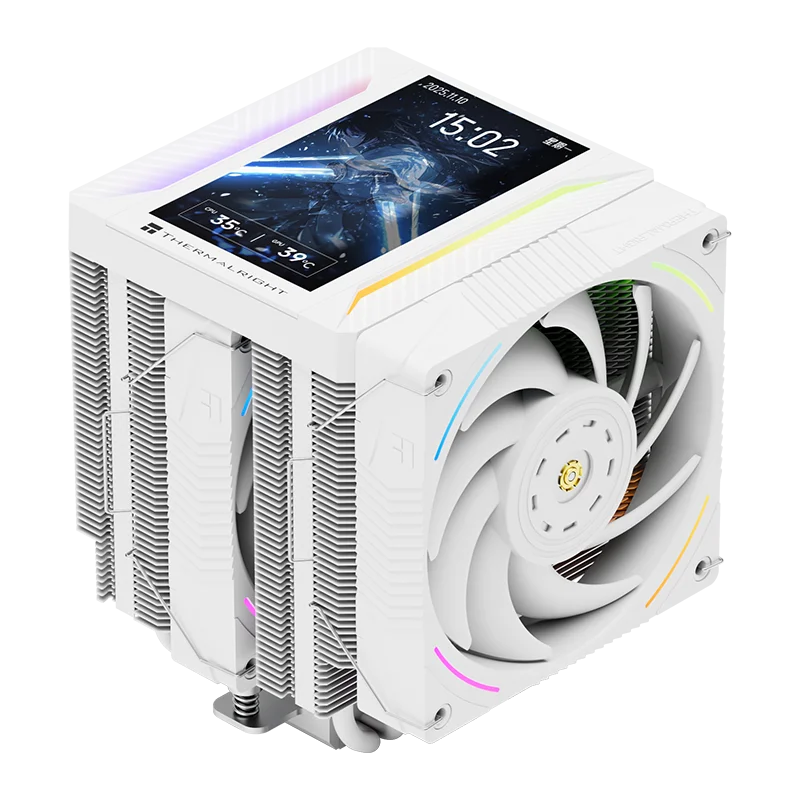 Thermalright Peerless Assassin 120 VISION MAX CPU Air Cooler – AGHP 5.0 6x6mm Heat Pipes 5-inch Display High Performance Radiator for Intel LGA1851/1700 & AMD AM5