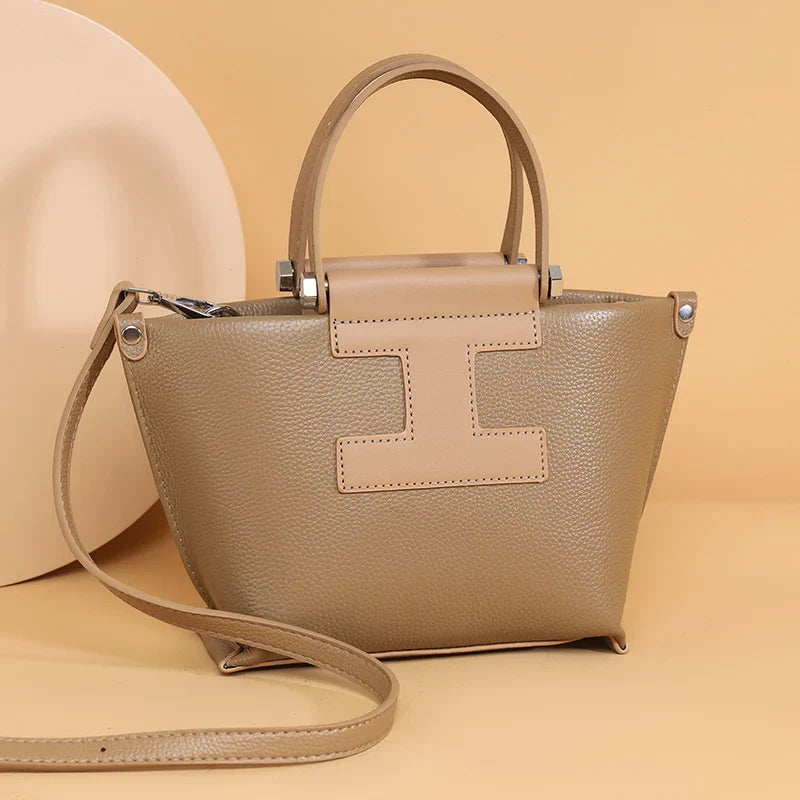 Luxury Cowhide Women’s Tote Bag – High-Quality Genuine Leather Shoulder and Crossbody Handbag, Fashionable Sac A Main