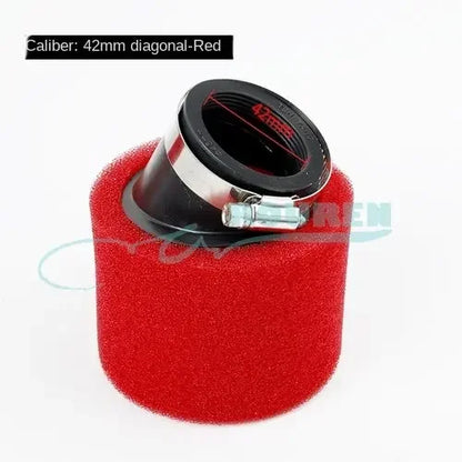 35–60mm Foam Air Filter – Red Elbow Neck Sponge Cleaner for Scooter, Dirt Bike, Motorcycle | Kayo BSE Compatible