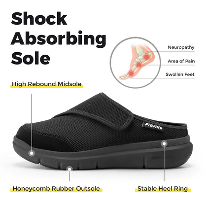 FitVille Women’s Orthopedic Wide Fleece-Lined Slippers, Arch Support Recovery Clogs Comfortable Slip-On Footwear for Daily Wear