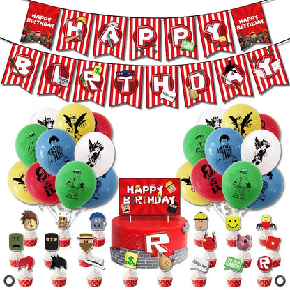 Hot Roblox Theme Party Tablecloth – 108×180cm Disposable Birthday Party Supplies for Boys, Party Decorations & Tableware