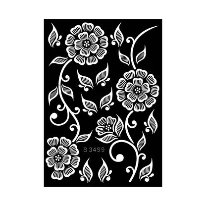 Reusable Henna Stencil Templates for Hand & Body – Floral Tattoo Stencils for Women, Weddings & Festivals Body Art Makeup Tools