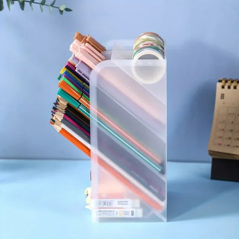 Pen Holder Desk Organizer - Pencil, Pen & Stationery Storage Tray for Home, School & Office