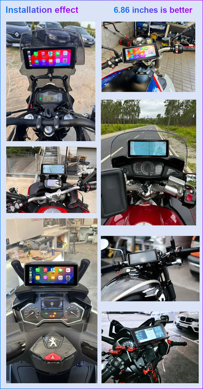 7-Inch Motorcycle GPS Navigation with Wireless Apple CarPlay & Android Auto – Waterproof Touchscreen Display, BT Connectivity, IPX7