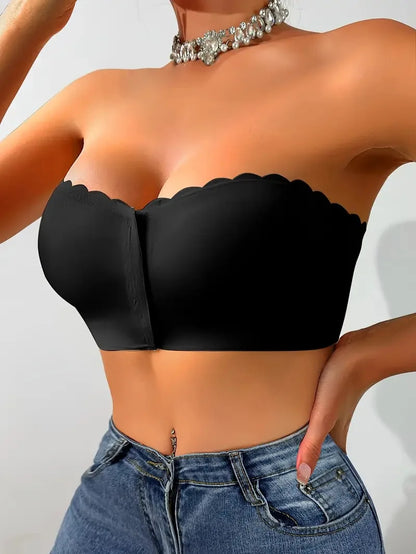 Front Button No-Wire Bra — Smooth, Breathable, Comfortable Underwear, Solid Color, Invisible & Seamless Design