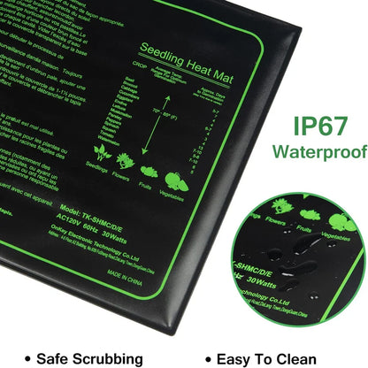 Upgraded Waterproof Seedling Heat Mat – 3 Sizes Heat Pad with 20℃-45℃ Digital Thermostat for Hydroponic Germination