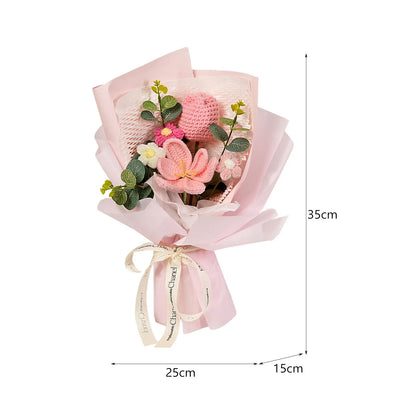Knitted Flower Bouquet — Crochet Home Decor for Teacher’s Day, Birthday & Anniversary