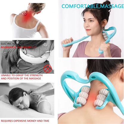 Handheld Neck Massager - Shoulder Aid with Ball Shiatsu for Deep Muscle Relaxation - Pain Relief Massage