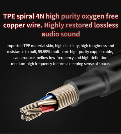 QKZ AK6 In-Ear Earphones - 6 Dynamic Drivers, Stereo Headphones with Mic, Sports HIFI Subwoofer Monitor Earbuds