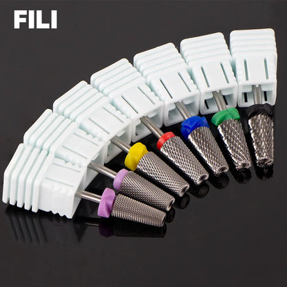 5-in-1 Tungsten Carbide Nail Drill Bits - Nail Art Equipment, Rotary Mills Cutter for UV Gel Removal & Manicure Tool