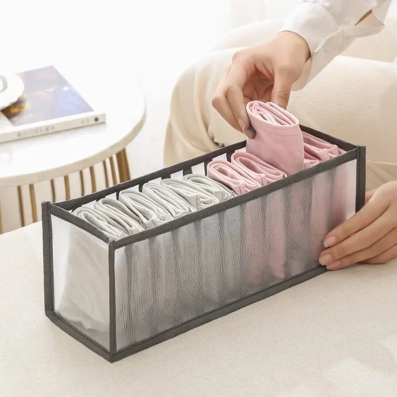 Foldable Underwear Drawer Organizer - Closet Storage Box Divider for Underpants, Socks, Bras & Clothing Accessories