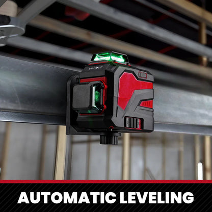 YEVOLT YVGLL4XS12 12-Line Green Laser Level – ±0.2mm/m Precision, IP54 Waterproof, Auto-Leveling with Slope Mode