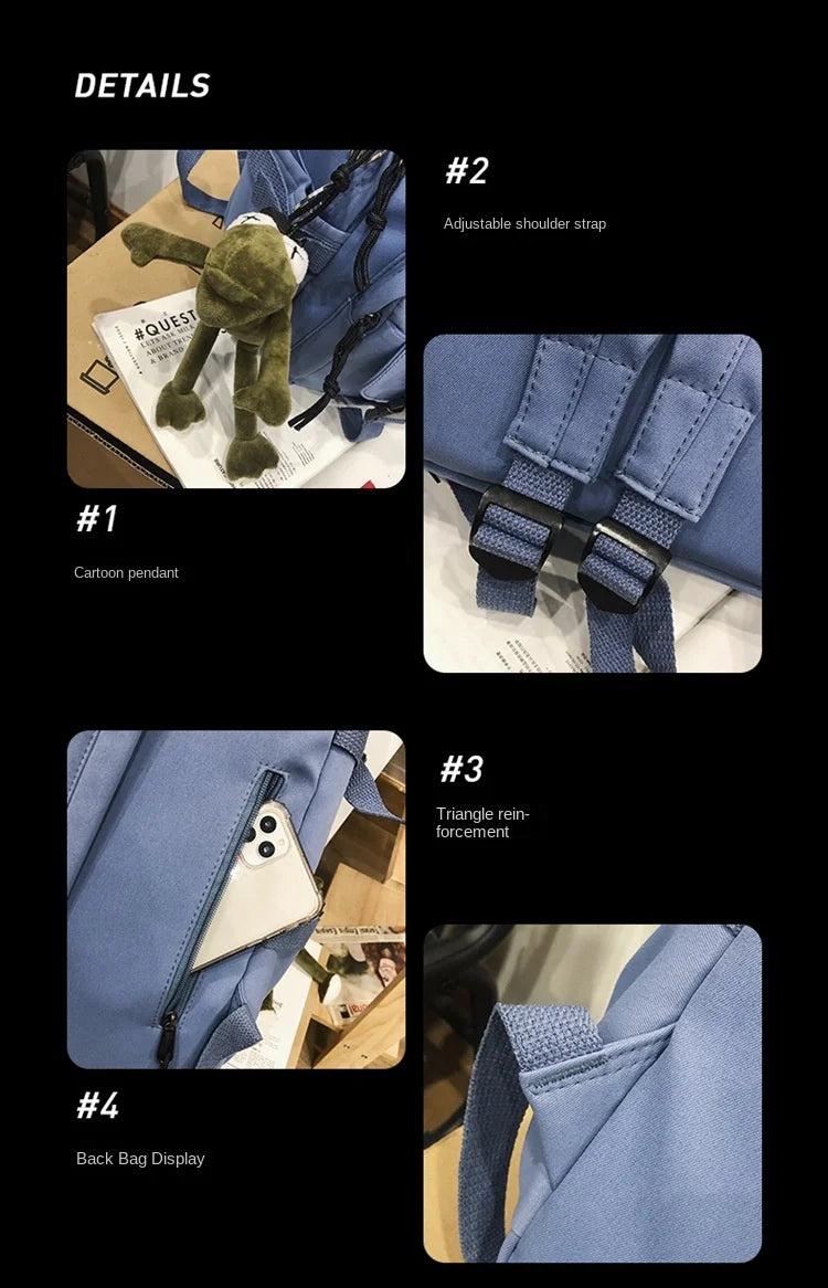 Multifunctional Teen Laptop Backpack – High-Quality Canvas School Bag for Boys & Girls