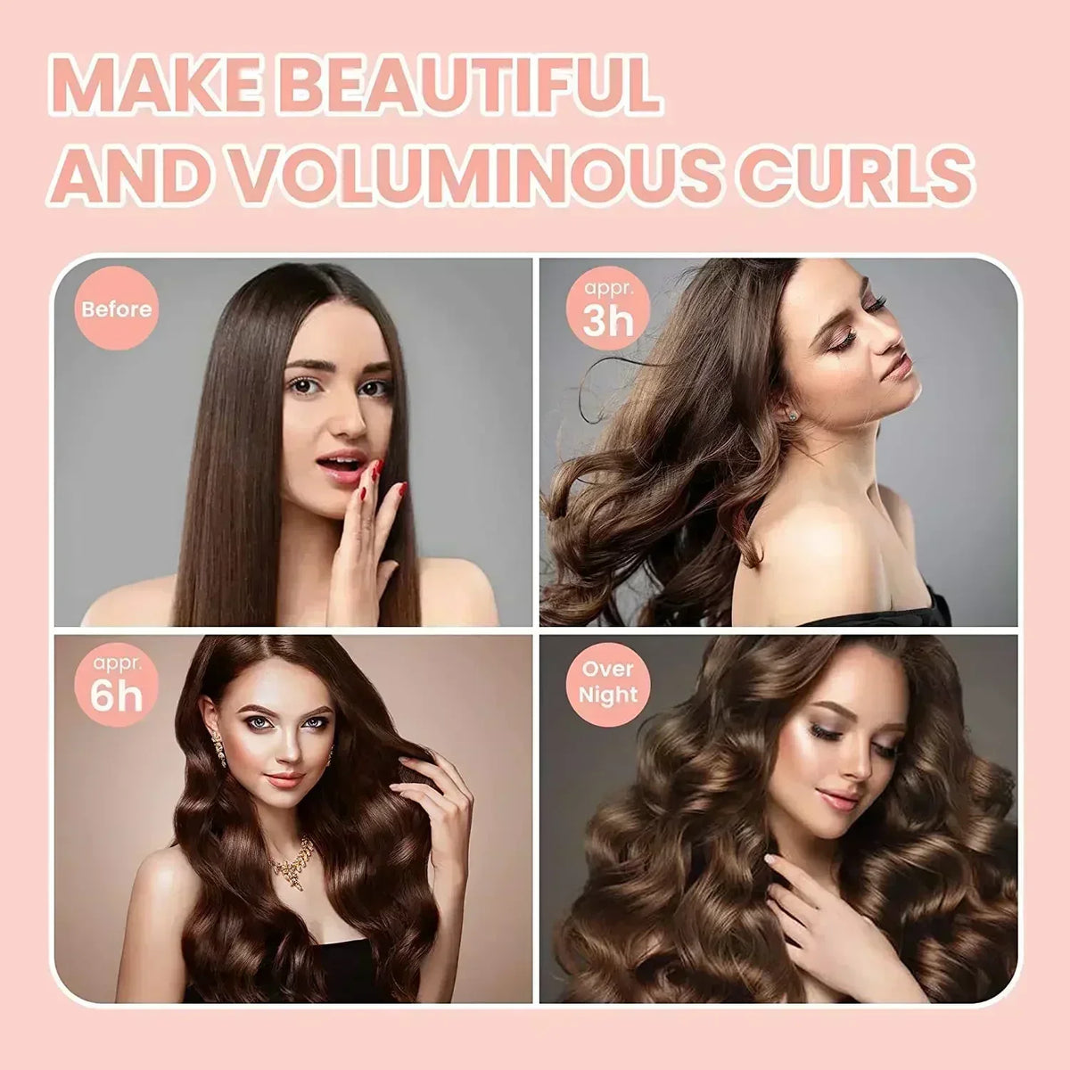 Heatless Hair Curler Headband - Satin No-Heat Curling Rod for Overnight Hair Styling
