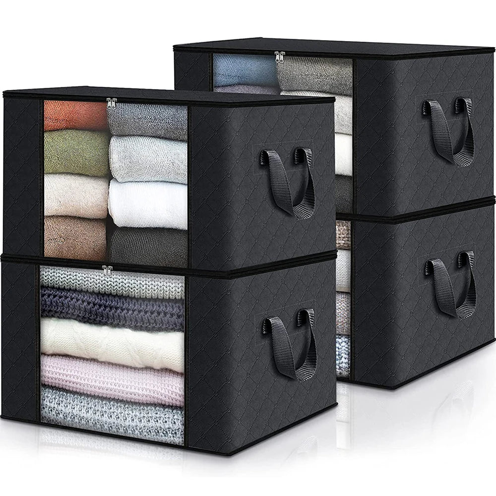 New Large Capacity Foldable Clothes Storage Bag — Blanket Organizer for Bedroom & Closet