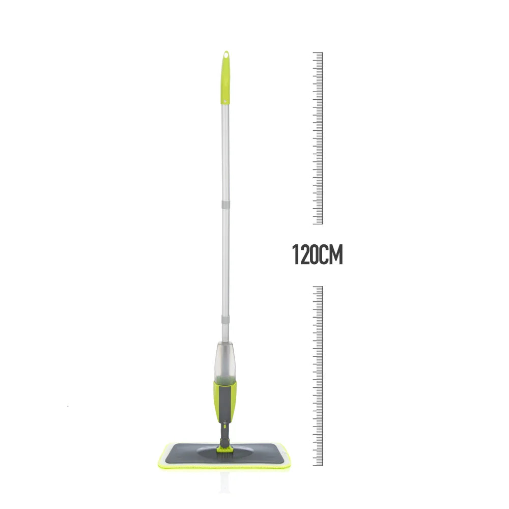 Spray Mop Broom Set — Magic Flat Mop with Rotating Head, Reusable Microfiber Pads for Home Floor Cleaning