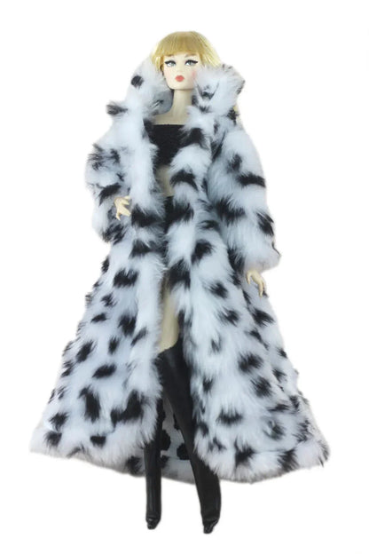 1:6 Scale Doll Clothes – Fur Coat Dress Outfit for 11.5" (30cm) Dolls, Multiple Styles, Gift for Girls