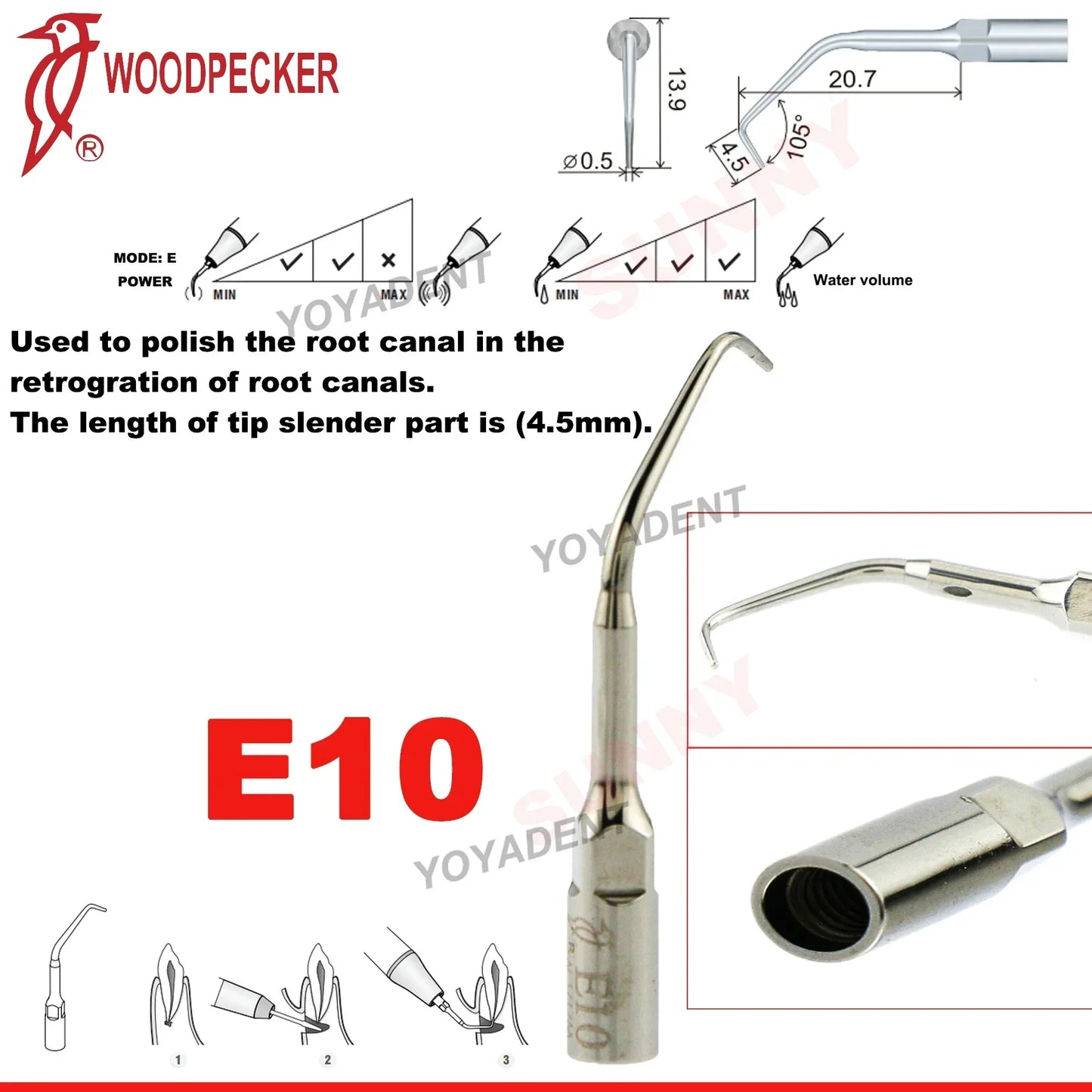 Woodpecker Dental Scaler Tips – Ultrasonic Tooth Cleaning, Endo & Perio Scaling Tips, Fit EMS UDS Scaler Handpiece