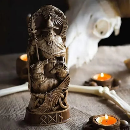 Nordic Gods Resin Figurine - Freya & Sol Viking God Sculpture Scandinavian Statue for Home Living Room Decor