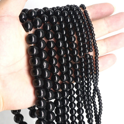 Natural Black Agate Beads – Round Frosted Stone Spacer Beads for DIY Jewelry, Bracelets & Necklace Accessories