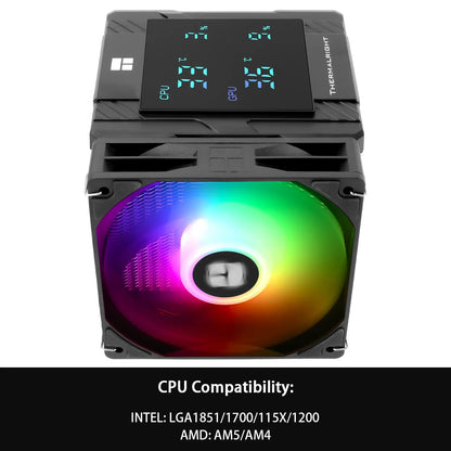 Thermalright Peerless Assassin 120 ARGB CPU Air Cooler – Digital Black Dual Tower High Performance Radiator for Intel LGA1851/1700/1200/115X & AMD AM4/AM5