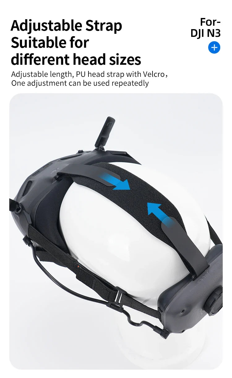 Hibloks Headband for DJI Neo & Avata 2 N3 – Protective, Pressure-Relief, Vertical Line Auxiliary Strap