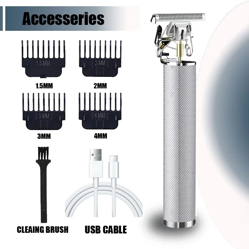 Vintage T9 Electric Hair Clipper, Rechargeable Professional Men’s Hair Cutting Machine, Barber Shaver & Beard Trimmer Tool