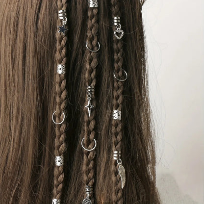 45pcs Alloy Braid Hair Rings – Hippie Style Dreadlock Hair Accessories, Loc Hair Jewelry for Braids, Ideal for Girls and Women