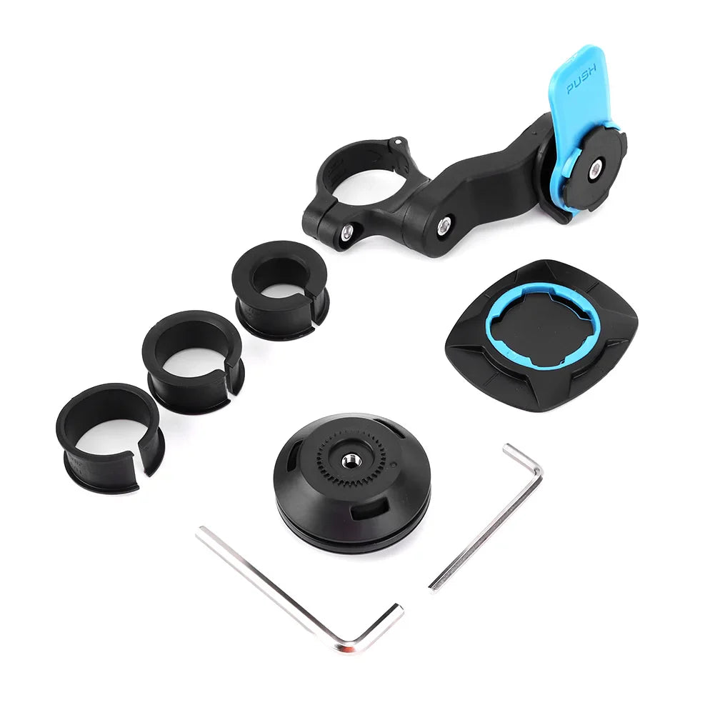 Quad Lock Motorcycle & Bike Phone Holder – 360° Rotatable Stand, Navigation Support, Secure Bracket for Bicycle