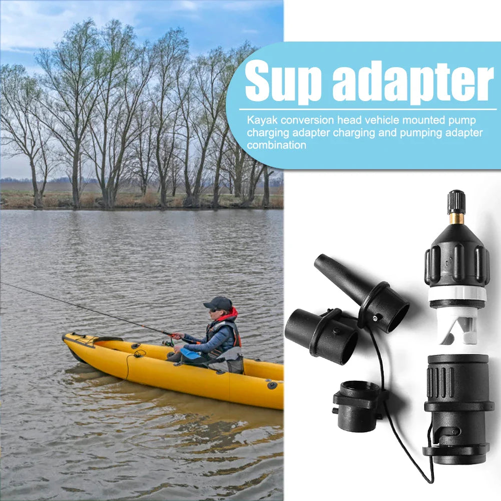 Air Valve Adapter for Inflatable Pump – SUP Board, Kayak, Paddle Boat, Tire Air Compressor Connector