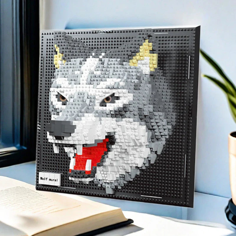 Creative 3D Wall Art Frame DIY Building Block Set – Shark, Eagle & Parrot Micro Animal Particle Model Toy for Adults Home Decor Gift