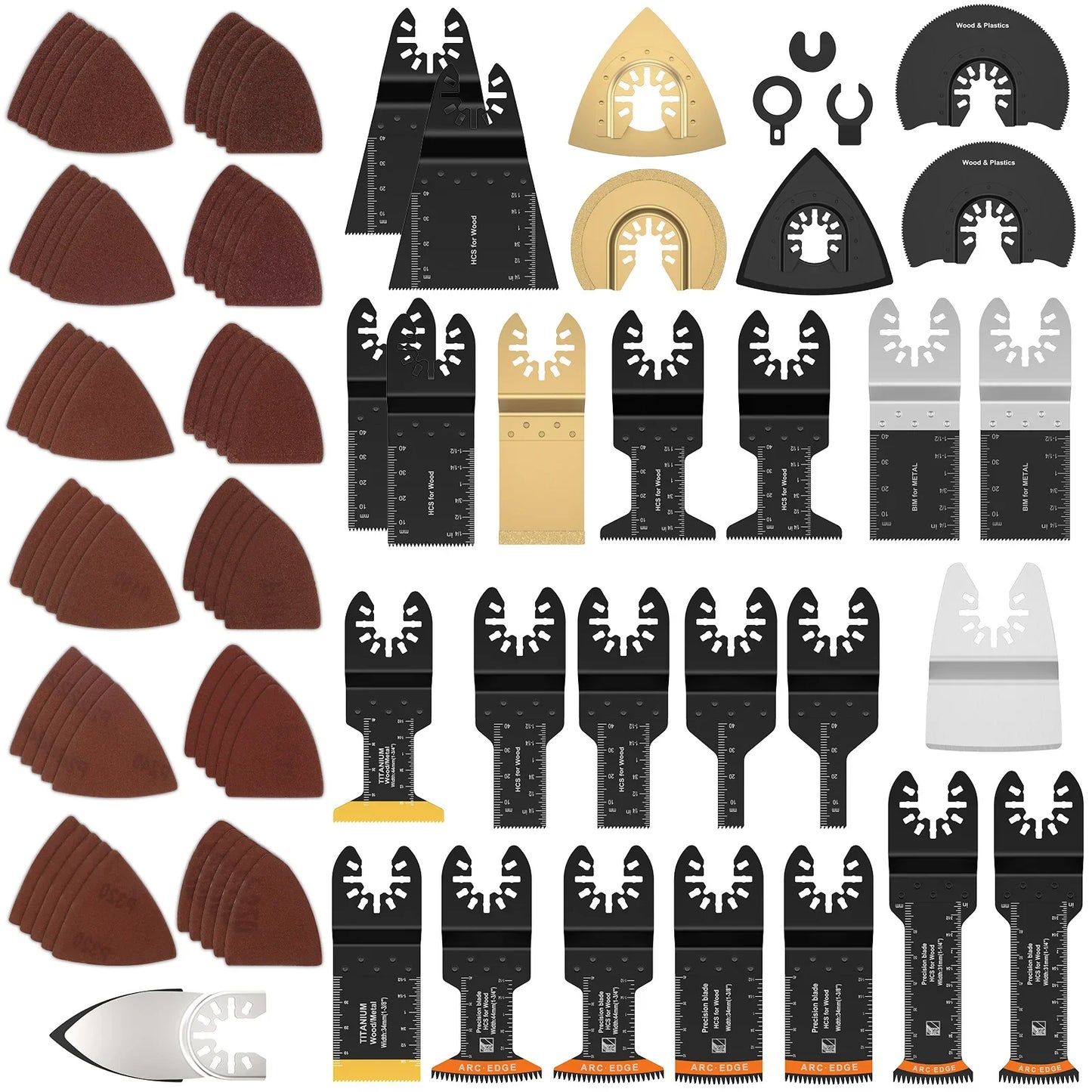 88/56Pcs Oscillating Saw Blades Set – Carbon Steel Multi-Tool Blades for Wood, Metal & Plastic Cutting, Heavy-Duty Universal Cutter Kit