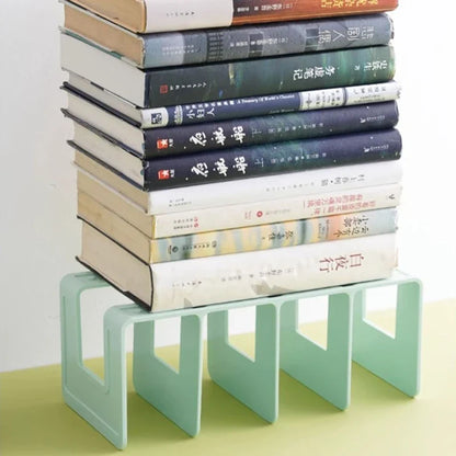 4 Grid Bookends Stand – Desktop Decor and Storage Rack for Books, School Stationery, and Office File Organization