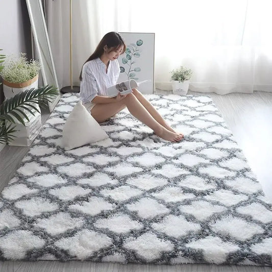 Large Plush White Area Rug – Soft Fluffy Carpet for Living Room, Bedroom, Teen Room & Home Decor
