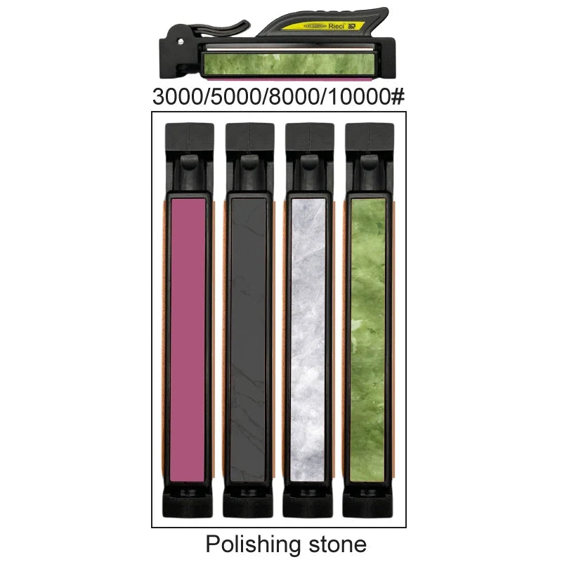 4-Grit Knife Sharpening Stone Set - 180–10000 Grit Whetstone & Diamond Polishing Stones